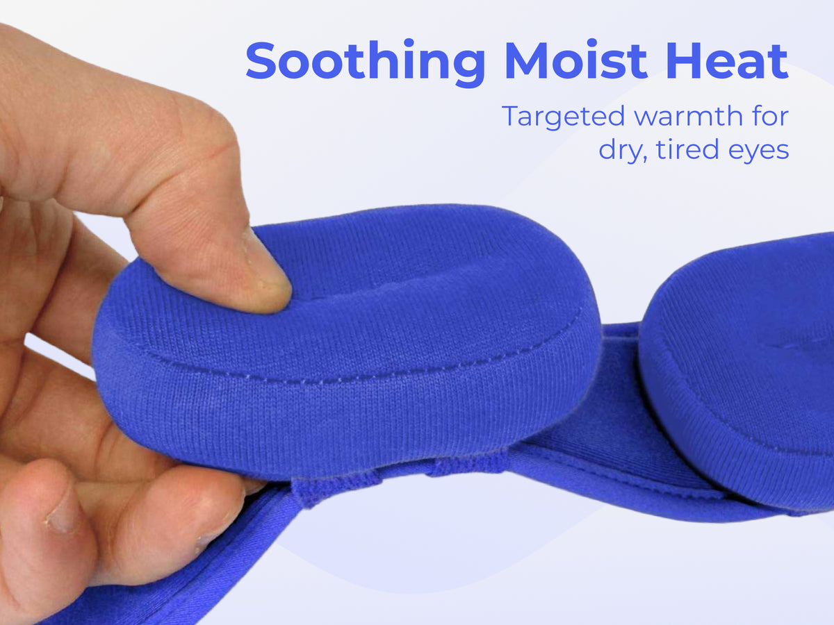 Moist heat eye compress pads for dry sandpaper gritty eyes