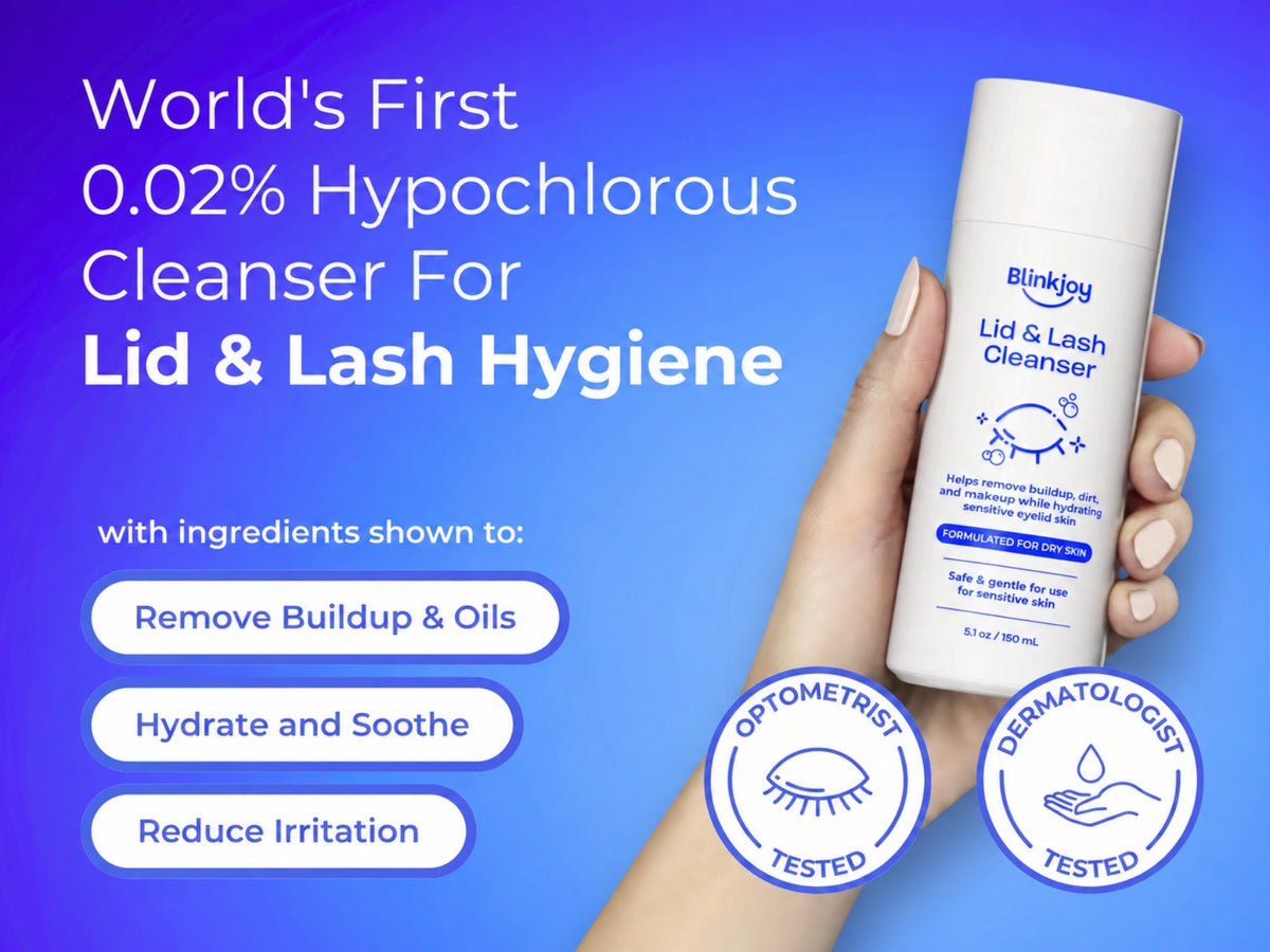 eyelid and eyelash cleanser for dry irritated eyes and skin. Designed for makeup buildup removal